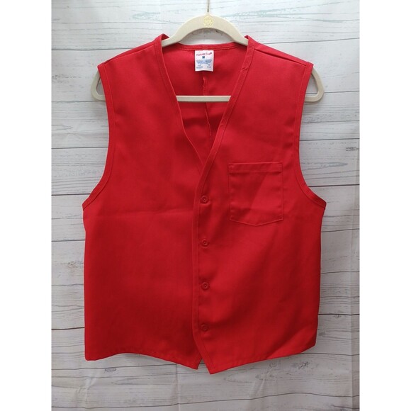 Vtg Unisex Work Vest Supermarket Grocery Store Employee Uniform Volunteer M - Picture 1 of 8